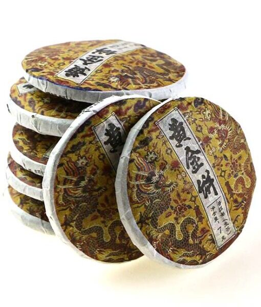 **Ceai Sheng Pu-erh „Dragonul de Aur” (Huang Jin Long)** – ceai chinezesc Pu-erh, mini tuocha de 7 g.